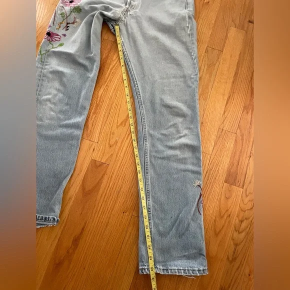 Rare Distressed custom embroidery vintage Levi 501 29x32 - Picture 7 of 13